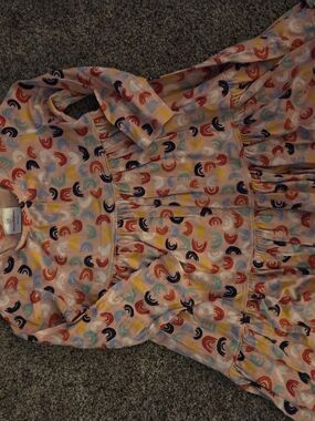 Hanna Andersson Pink Rainbow Print Long Sleeve Dress
